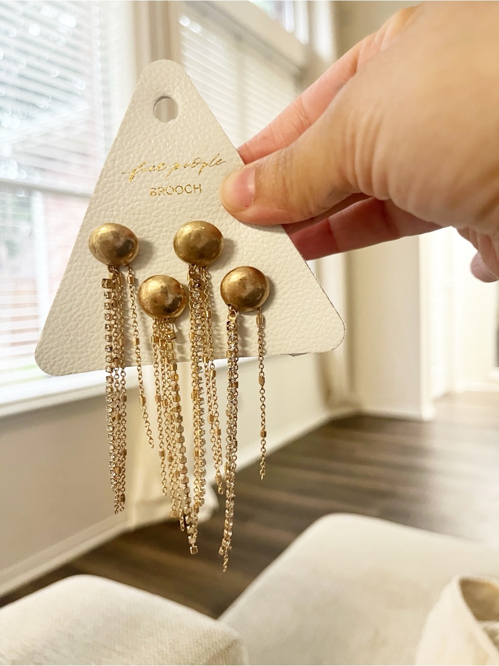 Free People Brandy Fringe Pin Set NWT Gold - Picture 3 of 5